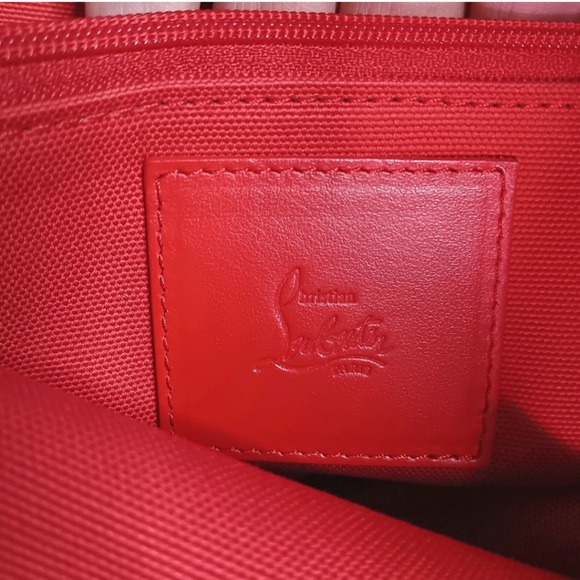 AUTHENTIC Christian Louboutin Small Nastroloubi Canvas Cream and Brown Tote Bag - Picture 11 of 13